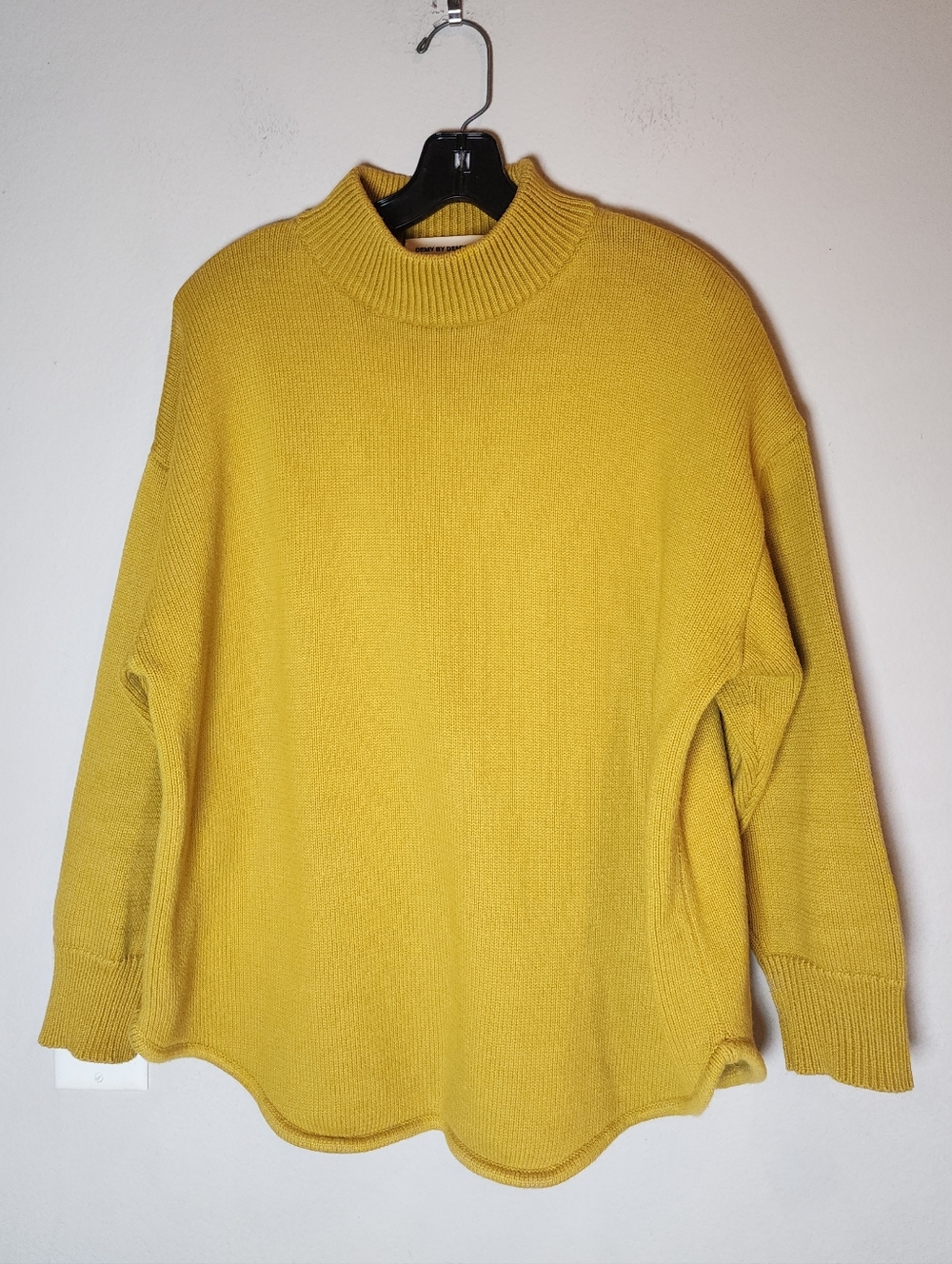 Demylee Organic Cotton Kaia Sweater Green Yellow Size Small Oversized Mockneck